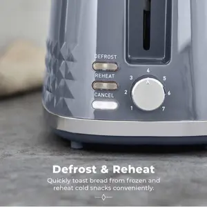 Tower Solitaire Grey 2 Slice Toaster